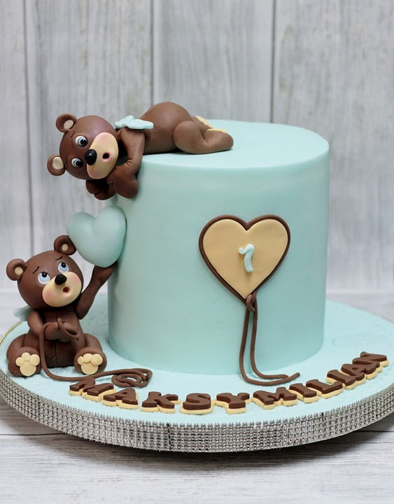 Canvas Print Teddy Bear Cake Birthday Decoration Creative Stretched Canvas 10 X 14 Walmart Com