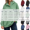 thumbnail image 4 of SYwaren Half Button Hoodie for Women Oversized Pullover Casual Long Sleeve Fall Sweatshirt Solid Color Tops, 4 of 9