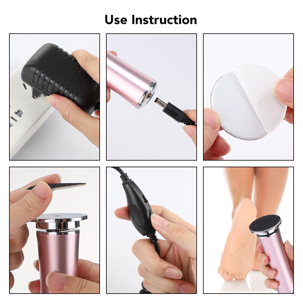 Electric Foot Callus Remover with Adjustable Speed Function,Professional Electric Foot File with 60 Sandpaper Discs,Electric Callus Remover for Feet,Pedicure Tool for Men and Women Rose Gold