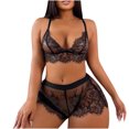 thumbnail image 1 of Birdeem Women Exquisite Plus Size Lace Lingerie Bra+Briefs Set Cut-Out Sleepwear, 1 of 1