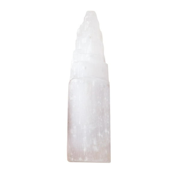 Natural White Selenite Crystal Gypsum Rough H10cm