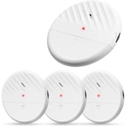 Glass Break Sensor Alarm 125dB Ultra-Slim Wireless Glass Break Detector Window Alarm Vibration Sensor for Home Window and Door Security - 4 Pack