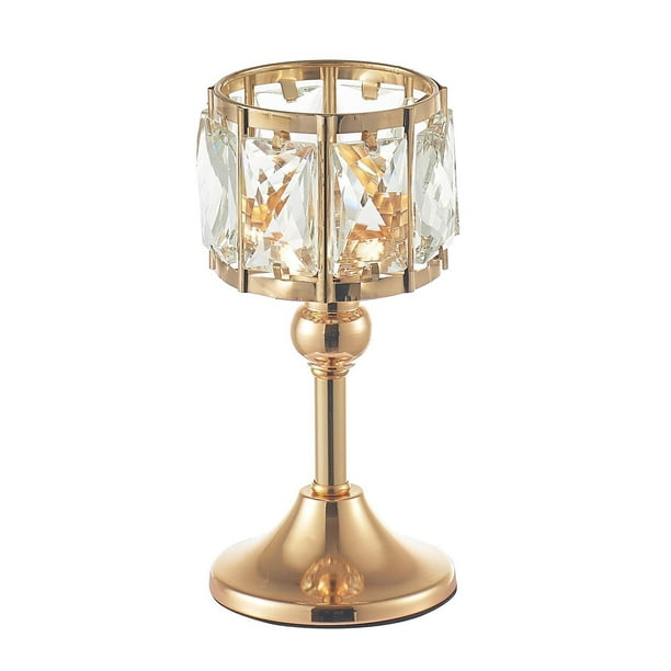 Portavelas doradas para boda, de , candelieres de , decoración, candeliere de cristal, diámetro de 9,5 cm 20 centímetros