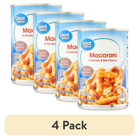 (4 pack) Great Value Macaroni & Beef, 15 oz