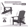 thumbnail image 3 of Outdoor Adirondack Chair, Plastic Fire Pit Chair, Weather Resistant Folding Patio Lawn Chair for Outside Deck Garden Backyard Balcony, 3 of 7