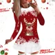 thumbnail image 4 of Vestido de alce de dibujos animados para mujer, minivestido Sexy de manga corta con copos de nieve de Navidad, ropa de fiesta de invierno, 4 of 5