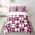 thumbnail image 3 of Castle Fairy Retro Split Circle Queen Bedding 7pcs,Abstract Curved Bedding Comforter Set Queen,Burgundy White,Reversible, 3 of 7