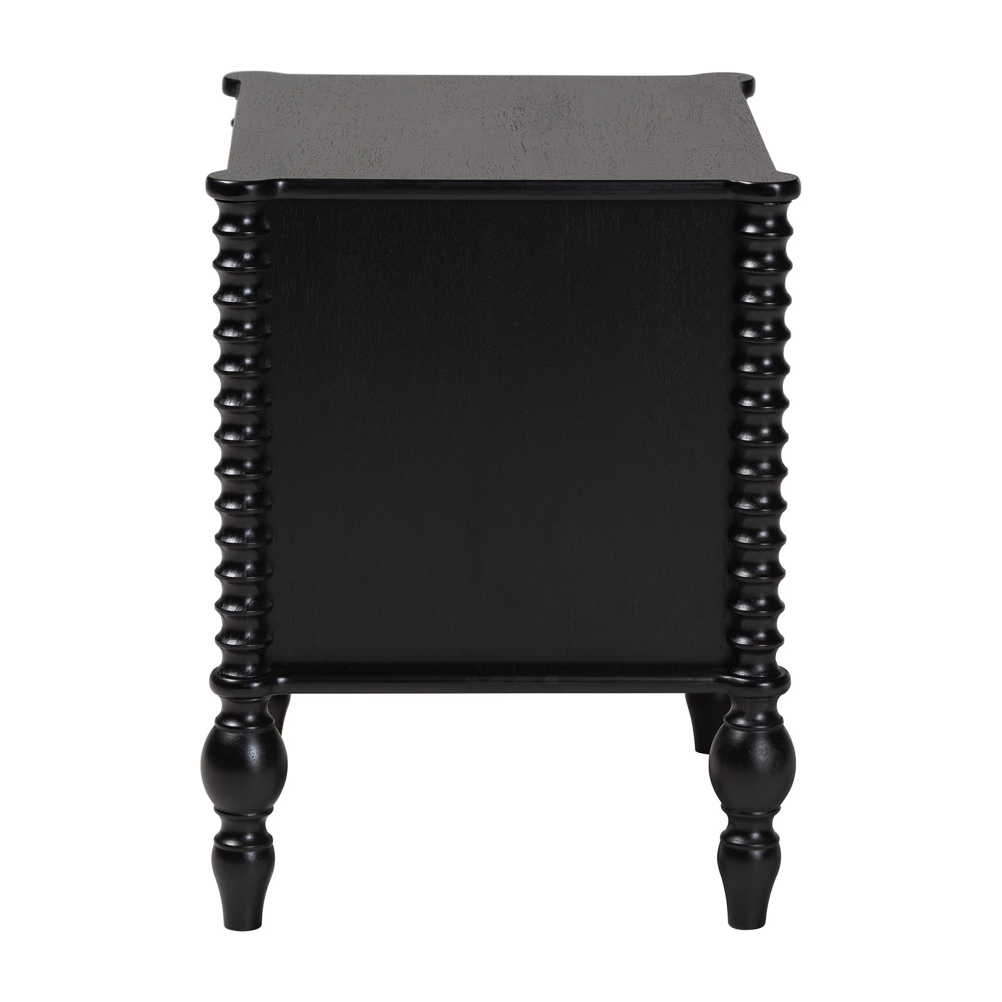 Baxton Studio Callison Farmhouse Nightstand, 2-Drawer, Black