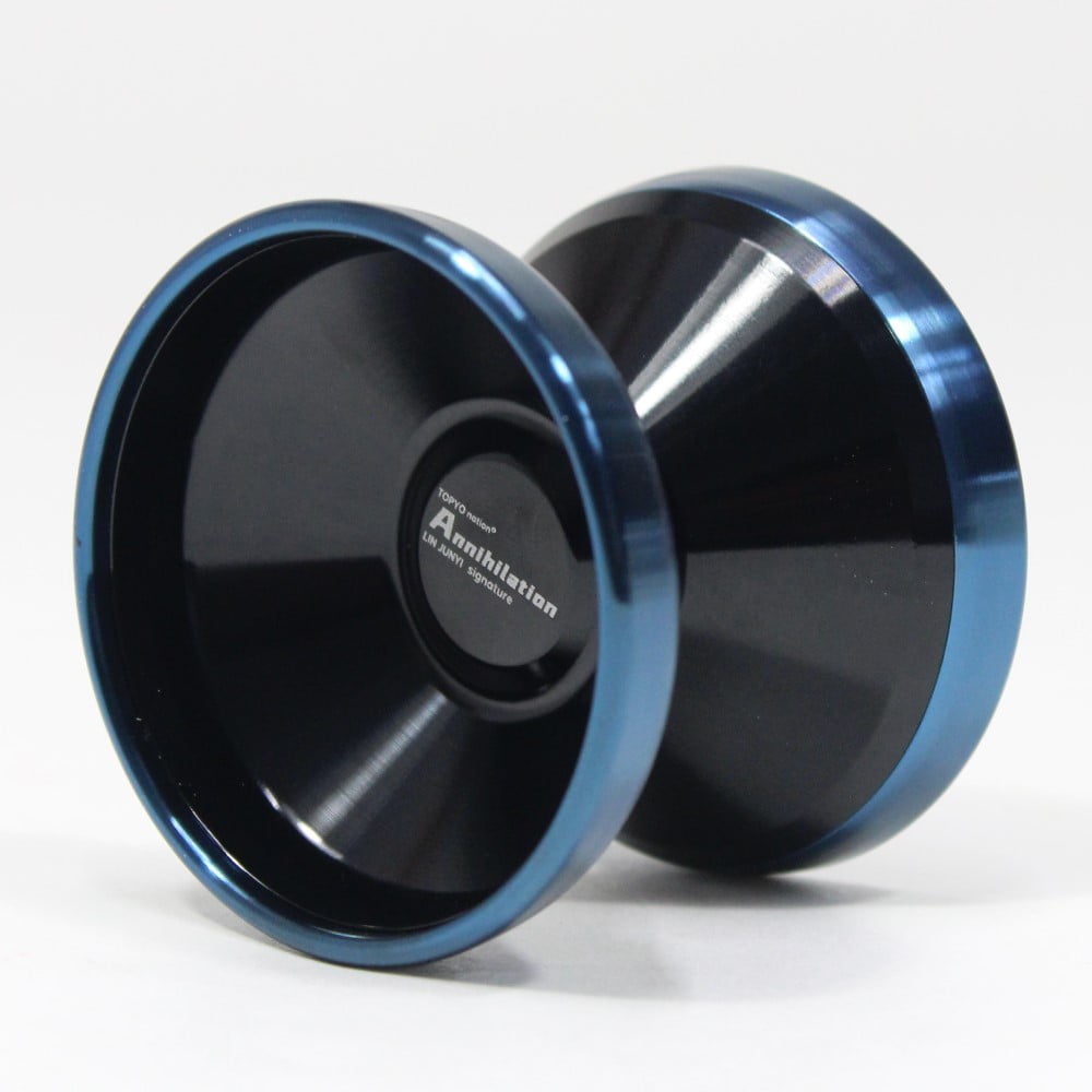 TOP YO Annihilation Bimetal Yo-Yo - 7068 AL with SS Rims - Lin Junyi Signature YoYo (Shiny Black Blue Ring)