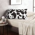 thumbnail image 5 of Plush Throw Pillow Covers, Cow Skin 2 Pillow Cases with Invisible Zipper, Breathable Microfiber Pillow Cases Standard Size for Sleeping Bedroom Sofa Living Room 16x24, 5 of 5