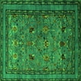 thumbnail image 1 of Ahgly Company Indoor Square Oriental Green Traditional Area Rugs, 3' Square, 1 of 4