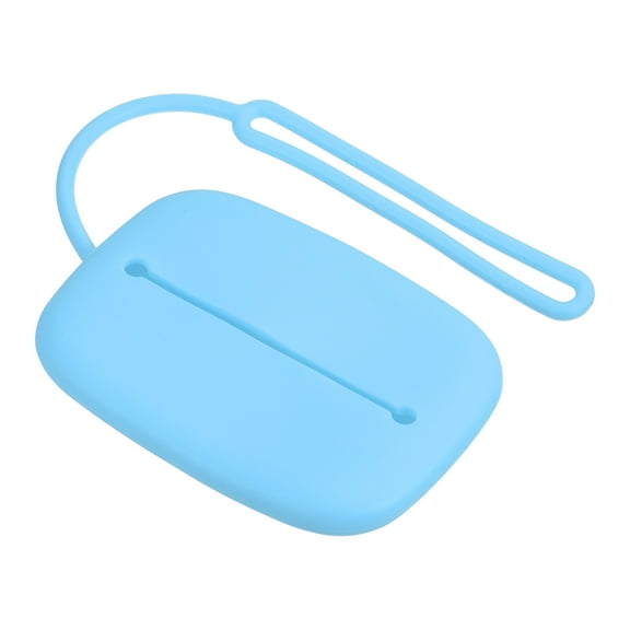 Silicone Storage Pouch, Mini Key Organizer Bag with Lanyard for Keys Headphone Card, Sky Blue