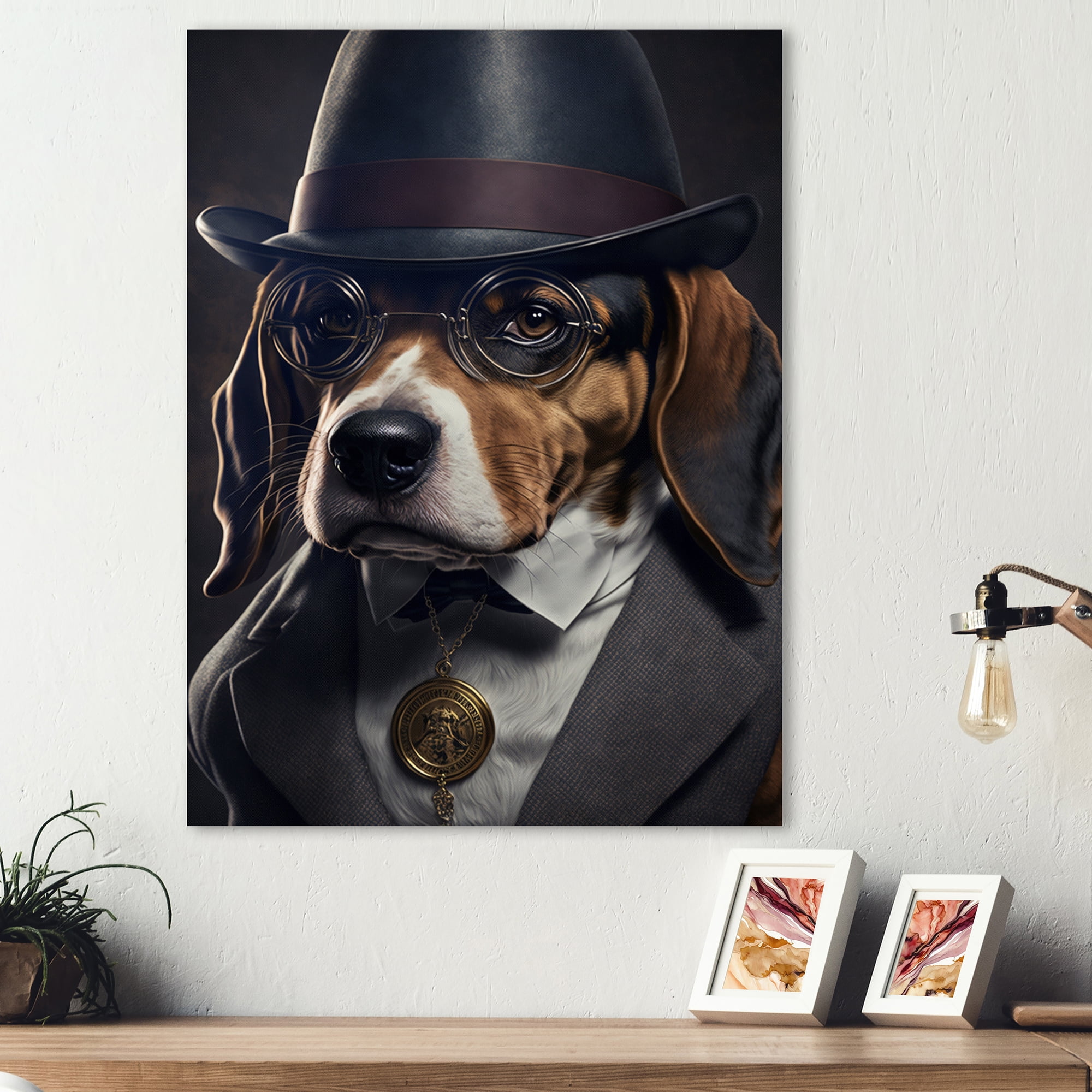 Designart Mafia Beagle III Canvas Wall Art