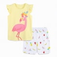 thumbnail image 5 of mgoYE Baby Girl Clothes 12 Months Toddler Girl Causal Outfits Summer Short Sets Cartoon Cotton Top and Shorts Clothing Set|Yellow 6-7 Years, 5 of 7
