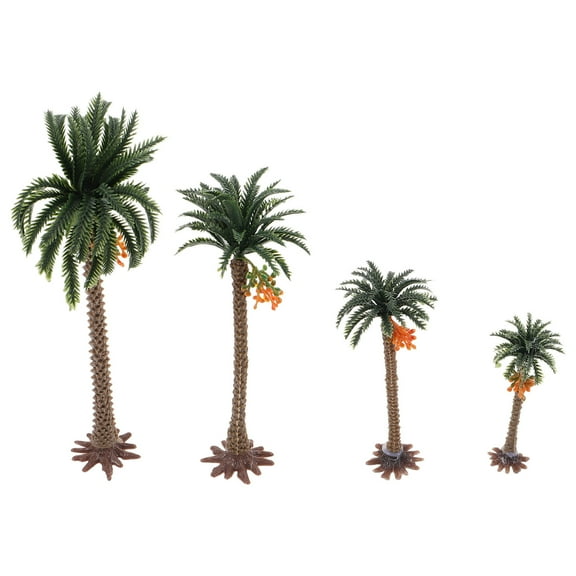 PBPBOX 4pcs Artificial Coconut Tree Multi Plastic Miniature Coconut Palm Tree for Office Display