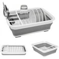 thumbnail image 1 of Collapsible Dish Drainer Portable Drying Rack Dinnerware Organizer Kitchen RV Campers Storage, 1 of 6