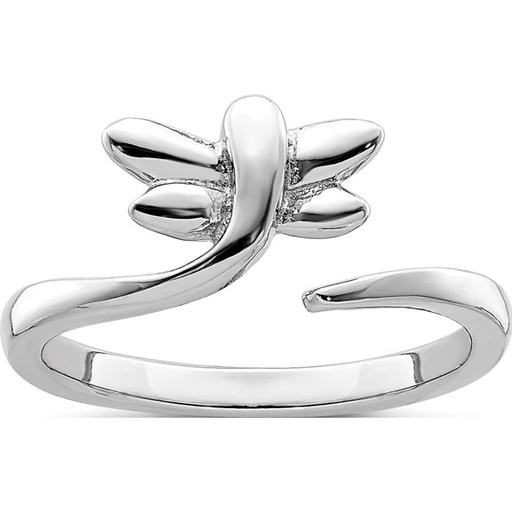 Sterling Silver Rhodium-Plated Dragonfly Toe Ring Made In China qr6051
