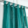 thumbnail image 5 of The Art Box Cotton Tab Top Curtains Panels Set for Bedroom and Living Room, Window Curtain Drapes, Glittery Silver Shimmer Stripes Curtains, 2 Pack, Emerald Green, 35"w x 84"l in, 5 of 6