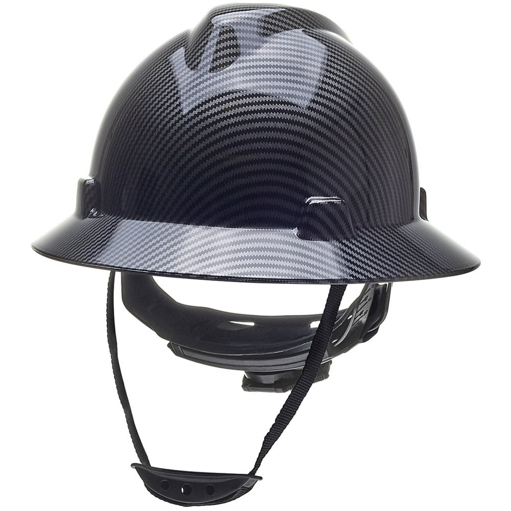 Full Brim Hard Hat Safety Helmet 6 Point Ratcheting System Meets ANSI
