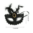 thumbnail image 2 of Unique Bargains Halloween Christmas 1 Pc Dragon Pattern Feather Half Face Party Mask for Masquerade Party Black, 2 of 5