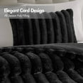 thumbnail image 5 of Regency Heights Full/Queen Size Comforter Sets, Black Fluffy Ribbed Plush Bedding Set, 3-Piece Faux Fur Ribbed Bedding Comforter Set, 5 of 10