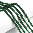 thumbnail image 1 of Glass Beads Strands Faceted Rondelle Dark Green 4x3mm Hole: 0.4mm about 113~115pcs/strand 41~42cm, 1 of 4