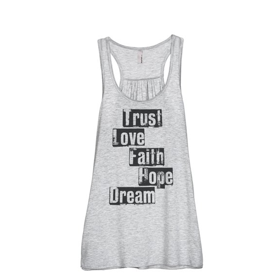 Thread Tank Faith Hope Dream Women's Sleeveless Flowy Racerback Tank Top Sport Grey Large