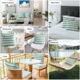 thumbnail image 6 of Turquoise S Khaki Tripe Outdoor Pillow Covers Set of 2 Abstract Waterproof Throw Pillow Case Decorative Square Cushion Cover for Patio Couch Garden Balcony, 26"x26", 6 of 9