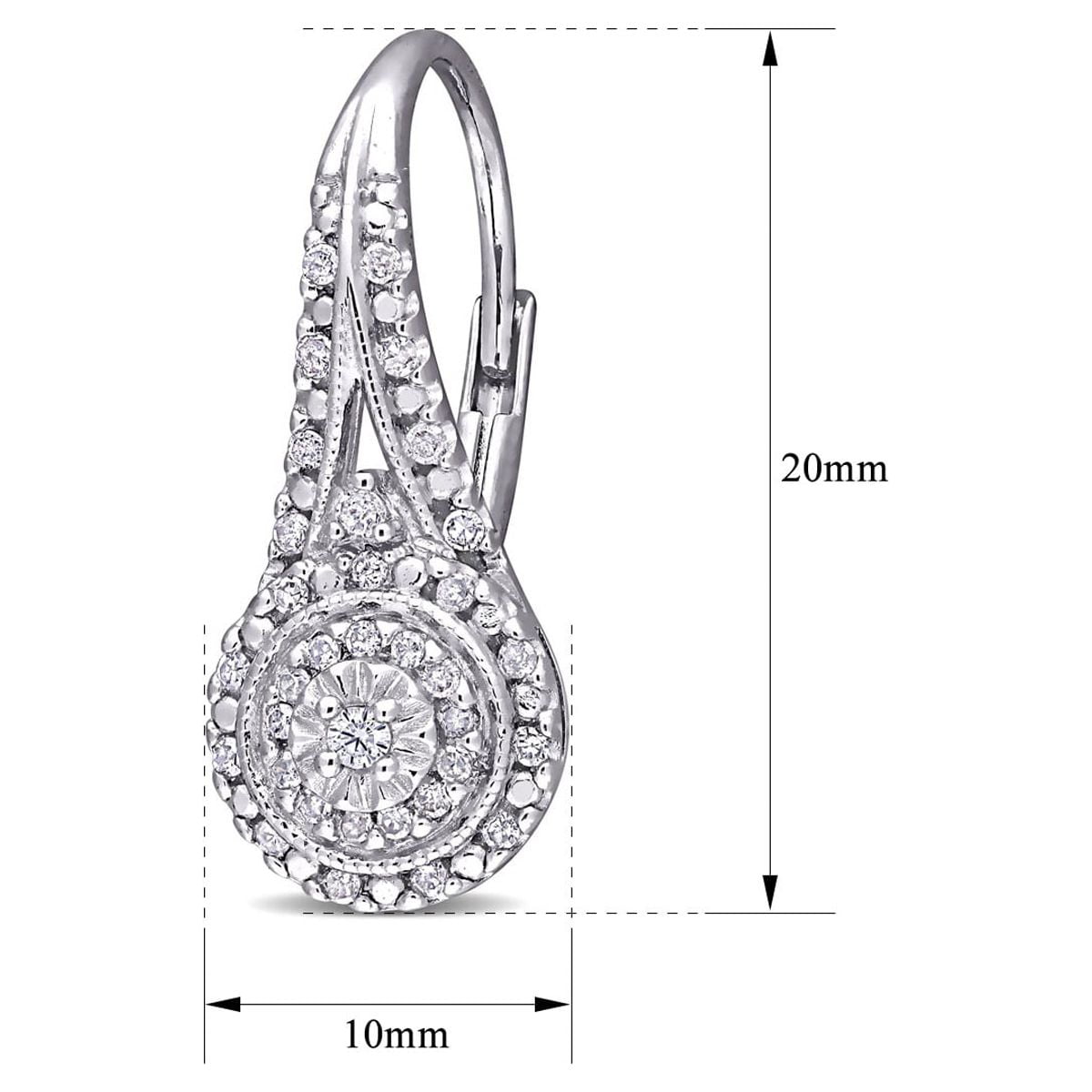SuperJeweler Diamond Drop Earrings for Women, Nearly 1/2 Carat with Double Halo and Leverbacks, 3/4 Inch Stud Earrings, Elegant Diamond Jewelry Gift