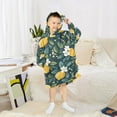 thumbnail image 6 of FORMRS Wearable Blanket Hoodie with Sleeves for Kids Cozy Flannel Sweatshirt, Yellow Lemons, 6 of 7