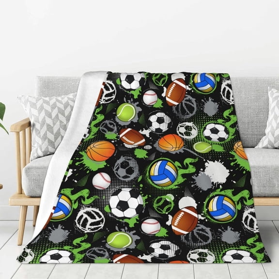 American Football Throw Blanket Lightweight Warm Flannel Fleece Blankets Cozy Soft Air Conditioning Blanket Gifts for Women Men Girls Boys 50"x40"
