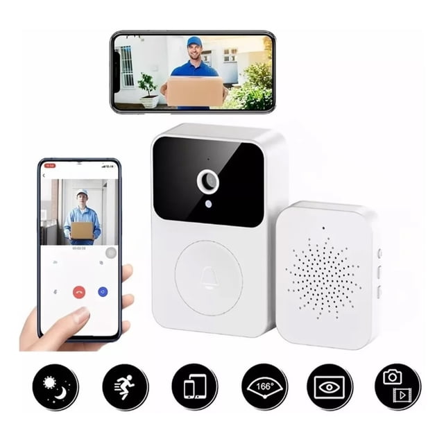 Timbre visual inteligente, X9 Control remoto inalámbrico inteligente Timbre de video remoto inalámbrico inteligente Cámara de timbre de video remoto inalámbrico inteligente Uso conveniente