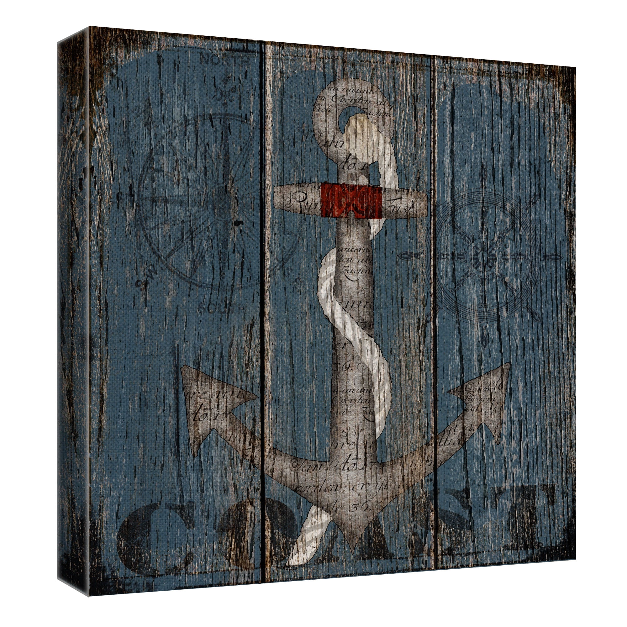Coastal Anchor by Beth Albert Wrapped Canvas Art Print