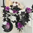 thumbnail image 5 of RBCKVXZ Black Garland Halloween, 5.9Ft Vines Maple Leaf with Purple Rose Flower for Fireplace Stairs Party Hanging Decor, 5 of 6