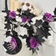 thumbnail image 4 of Decoración de ratán de imitación, hoja de arce de 70 pulgadas, para Halloween, Acción de Gracias, otoño, plástico, rojo, morado y naranja JASKFLY, 4 of 8