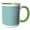 Green/White, variant on 3drose, Elegant Turquoise and White Moroccan Diamond Shapes Pattern, 11oz Two-tone Green Mug
