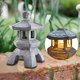 thumbnail image 5 of Estatuilla de Farol de Pagoda Solar IP55 Resistente Al Agua Exquisita Luz de Jardín de Resina de Estilo Japonés para Ornamento de Paisaje gris CUTICAT Linterna de pagoda de piedra, 5 of 8