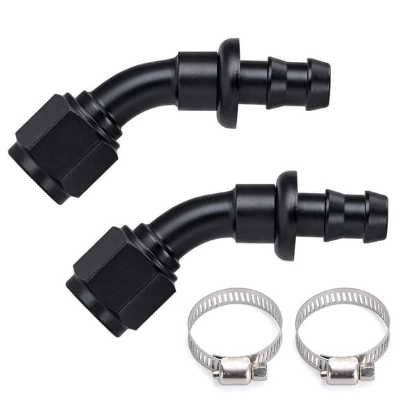 Conector para manguera PTNHZ 6AN 45° hembra giratorio a barbiquejo de bloqueo