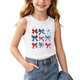 thumbnail image 1 of Odeerbi Niñas Estampado Bandera Americana Camiseta de Cuello Tripulación Sin Mangas Día de La Independencia, 1 of 8
