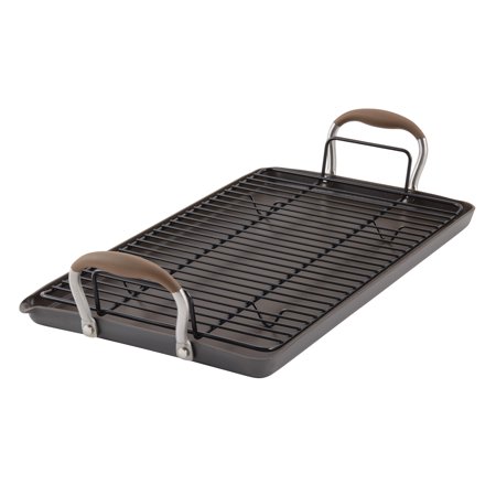 Anolon 10  x 18  Double Burner Griddle with Nonstick Multi-Purpose Rack