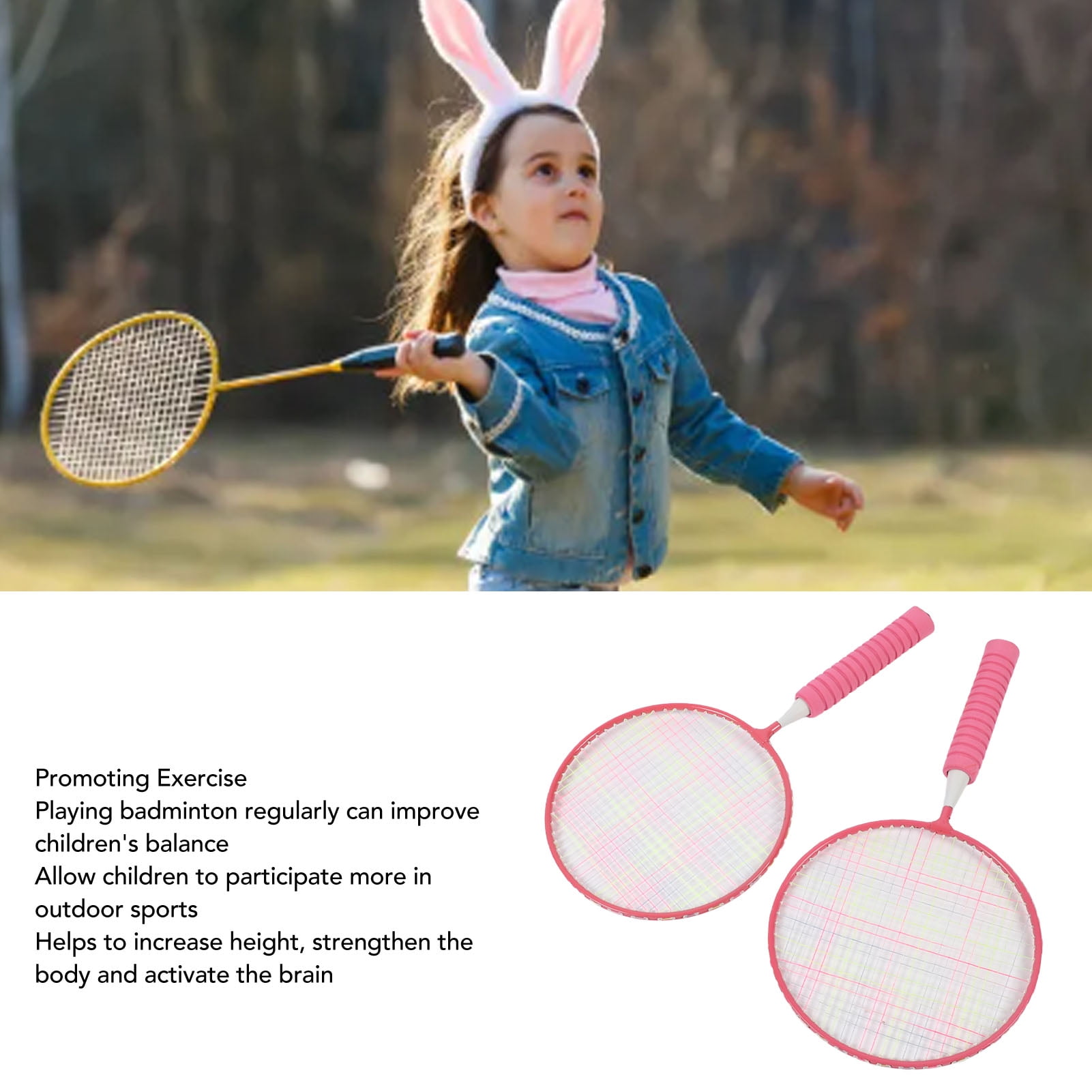 Set Badminton Enfant VGECEE – 2 Raquettes, 6 Volants, Sac De Transport, 44 Cm, Alliage Fer - 7
