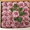 thumbnail image 1 of Flor artificial de espuma de polietileno teñida de 8 cm, flor falsa, 25 rosas en caja, florero decorativo para el hogar, arreglo floral, 1 of 6