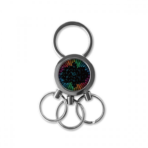 rabow rotatg music notes black stainless steel metal key chain car keychain key clip