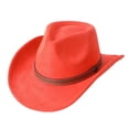 thumbnail image 3 of Sun-Ready Western Hat for Men and Women Classic Cattleman Style with Wide/Short Brim for Beach and Outdoor Adventures Orange, 3 of 3