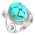 thumbnail image 1 of 925 Sterling Silver Ring For Women - Girls Blue Turquoise Gemstone Silver Ring Size 11 December Birthstone Costume Silver Ring Size 11 Mothers' Day Gift For Women 925 Silver Gemstone Jewelry, 1 of 6