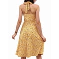 thumbnail image 2 of Robe d'Été Sans Manches Portefeuille à Col en V à Fleurs pour Femme Mini Robe Jaune TG, 2 of 5