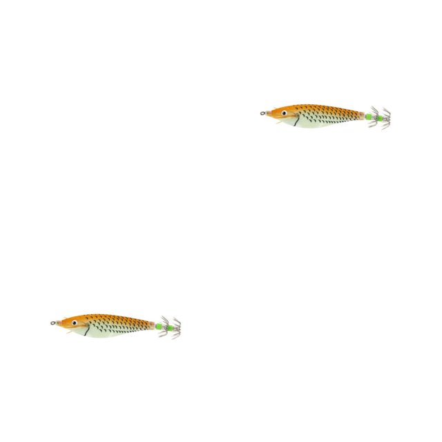 Cebo falso luminoso Greeniant de 8cm con anzuelos de calamar 2piezas Naranja