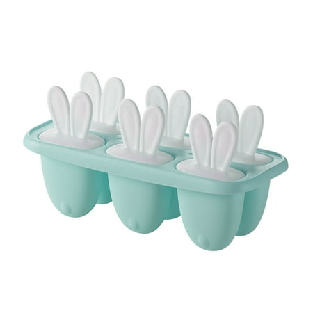 

Bluelans kitchen 6-Cavity Bunny Ear Shape Ice Lolly Cream Mold Tray Summer Kitchen DIY Maker Tool