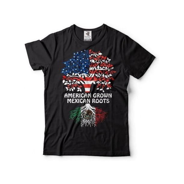 american Grown Mexican Roots T-Shirt Mexican Patriot Tee Shirt