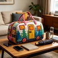 thumbnail image 6 of ZhangC 3D Printed Quilted Travel Duffle Bag, 9x9x18 Inches Camping Outdoor Boho Travel Weekend Bag, Carry-On Overnight Luggage Bags Gym Tote, 6 of 8